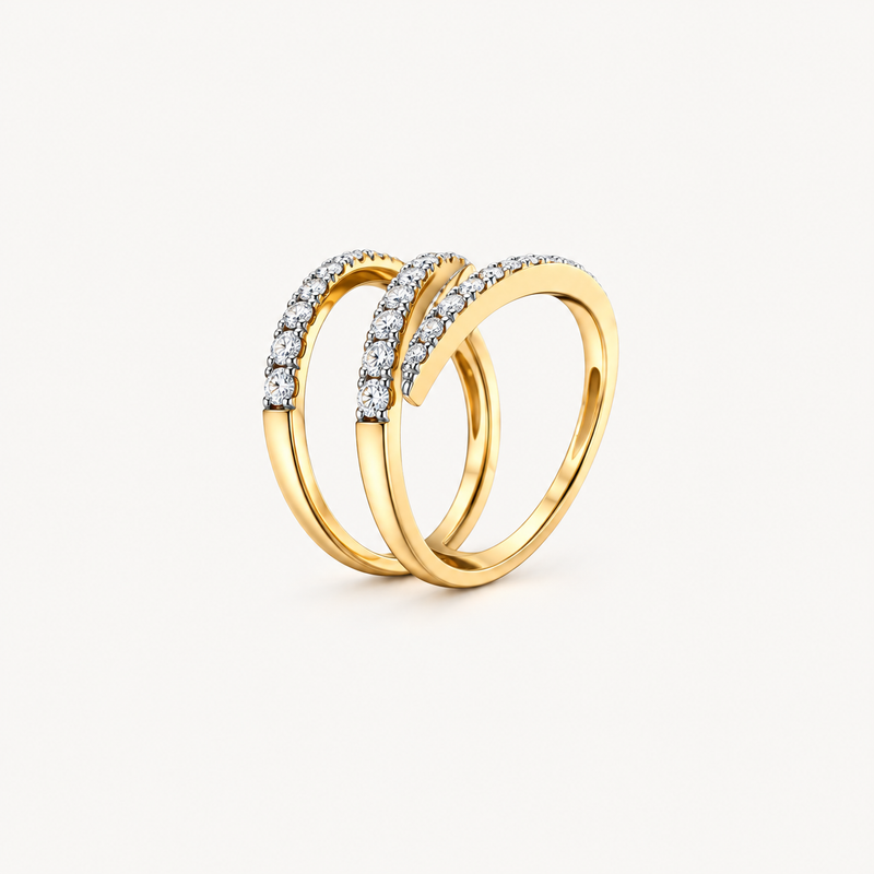 Golden Double Band Ring